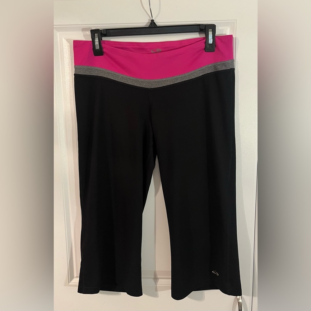 Champion Black, Pink and Gray Flare Capri Legging- Medium
